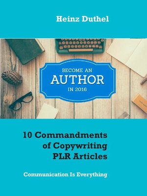 cover image of 10 Commandments of Copywriting PLR Articles
